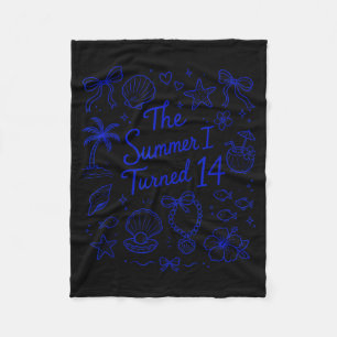 The Summer I Turned 14 Tropical Beach Birthday Fleece Blanket