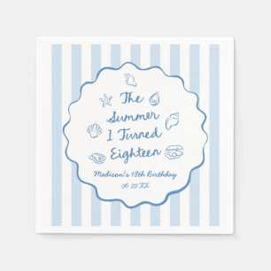 The Summer I Turned Eighteen 18th Birthday Party Napkin