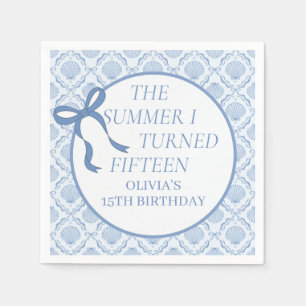 The Summer I Turned Fifteen 15th Birthday Napkin