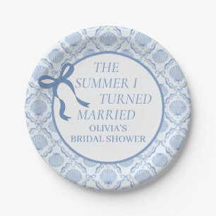 The Summer I Turned Married Coastal Bridal Shower Paper Plate