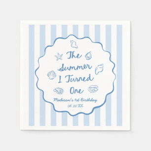 The Summer I Turned One 1st Birthday Party Napkin
