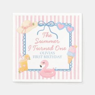 The Summer I Turned One Beach First Birthday Napkin