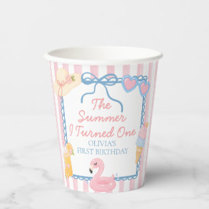 The Summer I Turned One Beach First Birthday Paper Cups