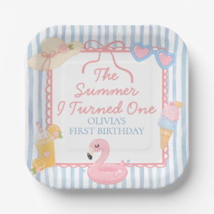 The Summer I Turned One Beach First Birthday Paper Plate