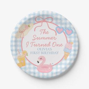 The Summer I Turned One beach first Birthday Paper Plate