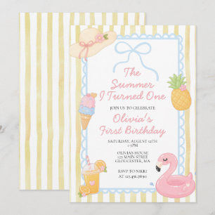 The Summer I Turned One Coastal beach 1st birthday Invitation