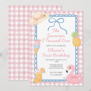 The Summer I Turned One Coastal beach 1st birthday Invitation
