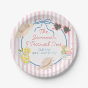 The Summer I Turned One First Birthday Paper Plate