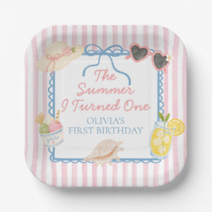 The Summer I Turned One First Birthday Paper Plate