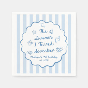 The Summer I Turned Seventeen 17th Birthday Party Napkin