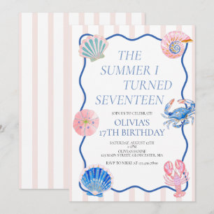 The Summer I Turned Seventeen Coastal Birthday Invitation