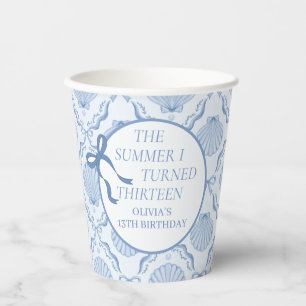 The Summer I Turned Thirteen 13th Birthday Paper Cups