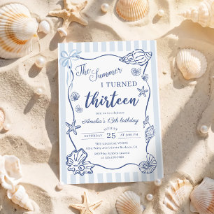 The Summer I Turned Thirteen Coastal 13th Birthday Invitation