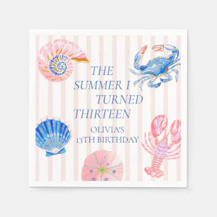 The Summer I Turned Thirteen Coastal 13th Birthday Napkin