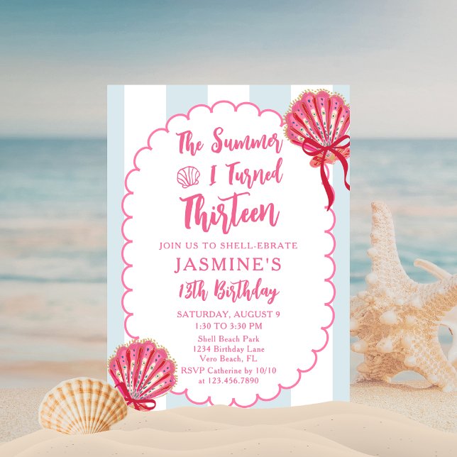 The Summer I Turned Thirteen Ocean 13th Birthday Invitation (Creator Uploaded)