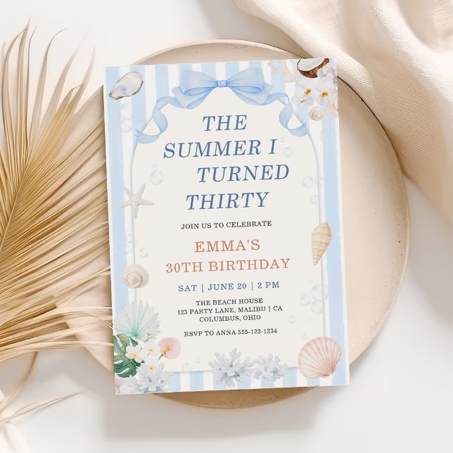 The Summer I Turned Thirty Seashell Birthday Invitation (Creator Uploaded)