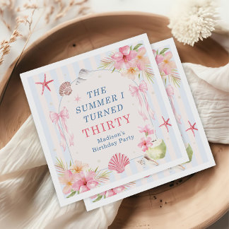 The Summer I Turned Thirty Seashell Birthday Napkin