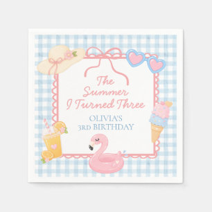 The Summer I Turned three coastal 3rd Birthday Napkin