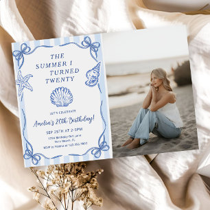 The Summer I Turned Twenty Seashell Birthday Invitation