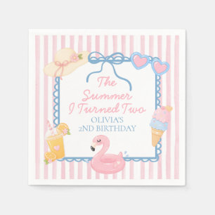 The Summer I Turned Two 2nd Coastal Beach Birthday Napkin