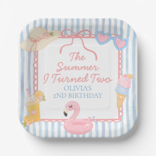 The Summer I Turned Two Beach 2nd Birthday Paper Plate