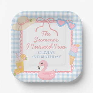 The Summer I Turned TWO Beach 2ND Birthday Paper Plate