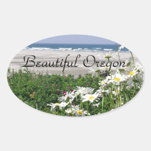 "The Summer Ocean Daisy" Oval Sticker