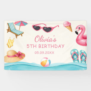 The Summer Pool Birthday Party Banner