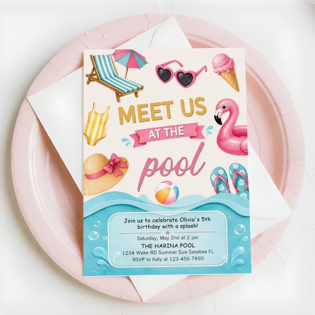 The Summer Pool Birthday Party  Invitation (Creator Uploaded)