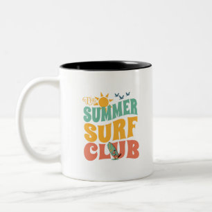 The Summer Surf Club-Beach-Summer-Surf-Funny Two-Tone Coffee Mug