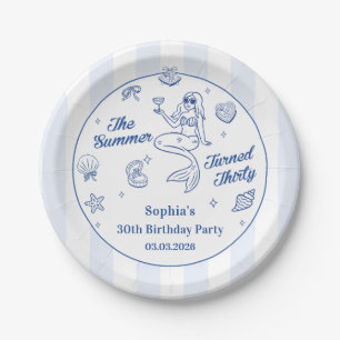 The Summer Turned Thirty 30th Birthday Pretty Paper Plate
