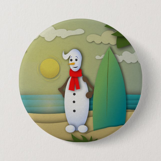 The Summertime Snowman Button (Front)