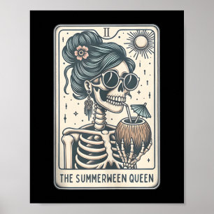 The Summerween Queen Tarot Card, Witchy Halloween Poster