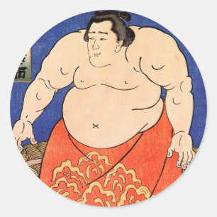The Sumo Wrestler, Kuniyoshi Utagawa Classic Round Sticker