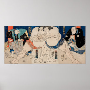 The Sumo Wrestlers, 1814 - Utagawa Kuniyoshi Poster