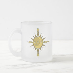 The Sun and Moon Frosted Glass Coffee Mug