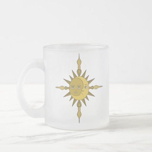 The Sun and Moon Frosted Glass Coffee Mug (Left)