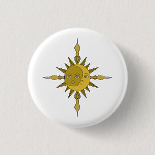The Sun and Moon Ornament 3 Cm Round Badge
