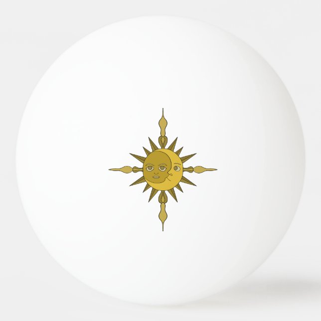 The Sun and Moon Ornament Ping Pong Ball (Front)