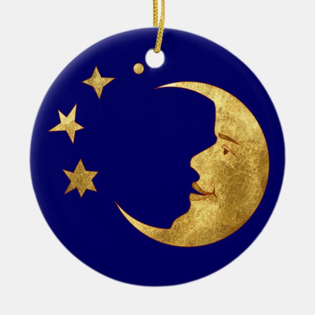 The Sun and the Moon Ceramic Tree Decoration (Front)