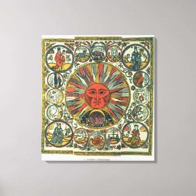The Sun and the Zodiac, Russian, late 18th century Canvas Print (Front)
