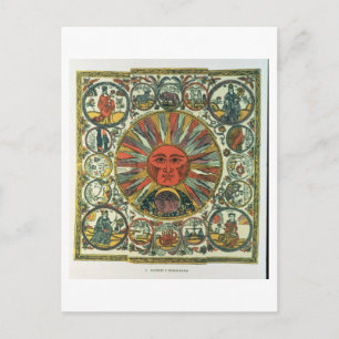 The Sun and the Zodiac, Russian, late 18th century Postcard