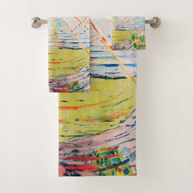 The Sun by Edvard Munch Bath Towel Set (Insitu)