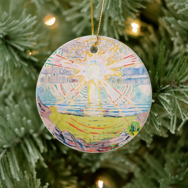 The Sun by Edvard Munch  Ceramic Tree Decoration (Tree)