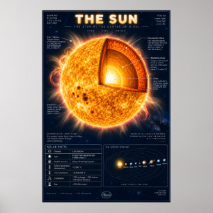 The Sun Cross-Section Science Infographic Poster