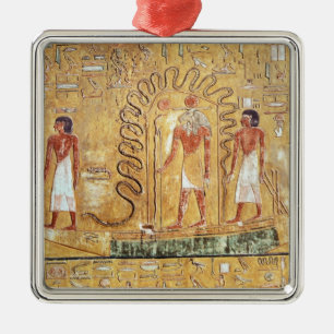 The sun god Ra in his solar barque Metal Tree Decoration