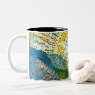 The Sun, Infinity Dots by After William Morris Two-Tone Coffee Mug