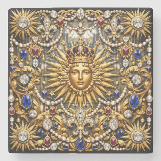 The Sun King Versailles French ornate Stone Coaster (Front)
