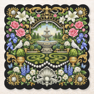 The Sun King Versailles Inspired Garden  Paper Coaster