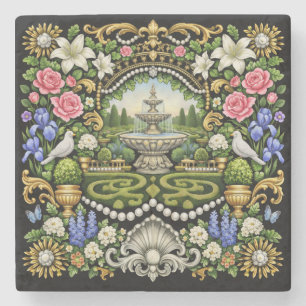 The Sun King Versailles Inspired Garden  Stone Coaster